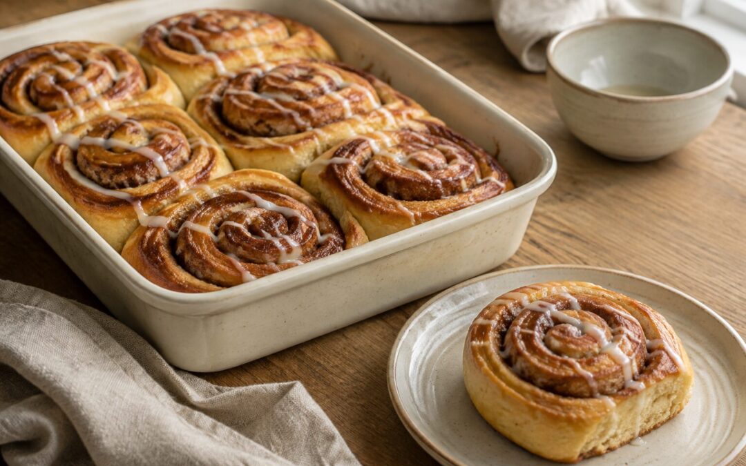 Kanelsnegle med blød dej og kanelfyld